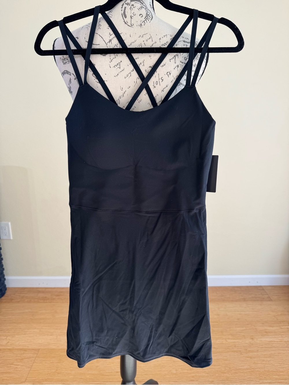 Danskin Black Strappy Molded-Cup Active Tennis Dress Size M